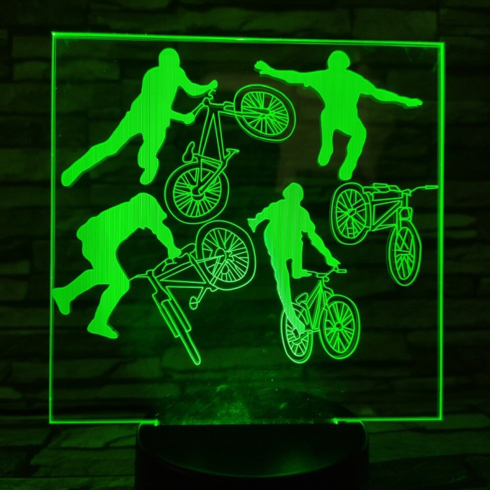 Kerékpár 7 színű 3D led lámpa