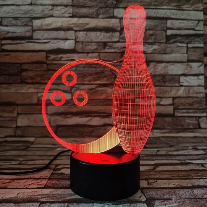 Bowling 7 színű 3D led lámpa