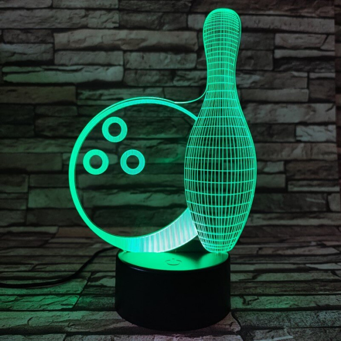 Bowling 7 színű 3D led lámpa