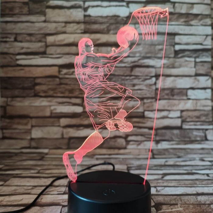 Kosárlabda játékos 7 színű  3D led lámpa