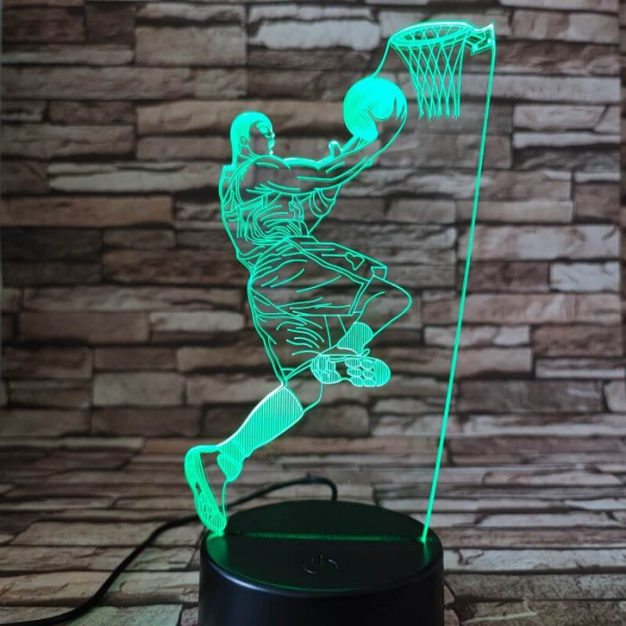 Kosárlabda játékos 7 színű  3D led lámpa
