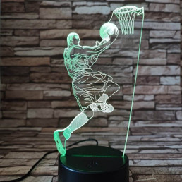 Kosárlabda játékos 7 színű  3D led lámpa