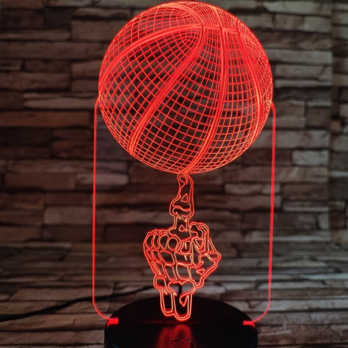 Kosárlabda pörgetés 7 színű  3D led lámpa