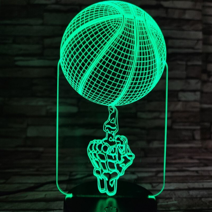 Kosárlabda pörgetés 7 színű  3D led lámpa