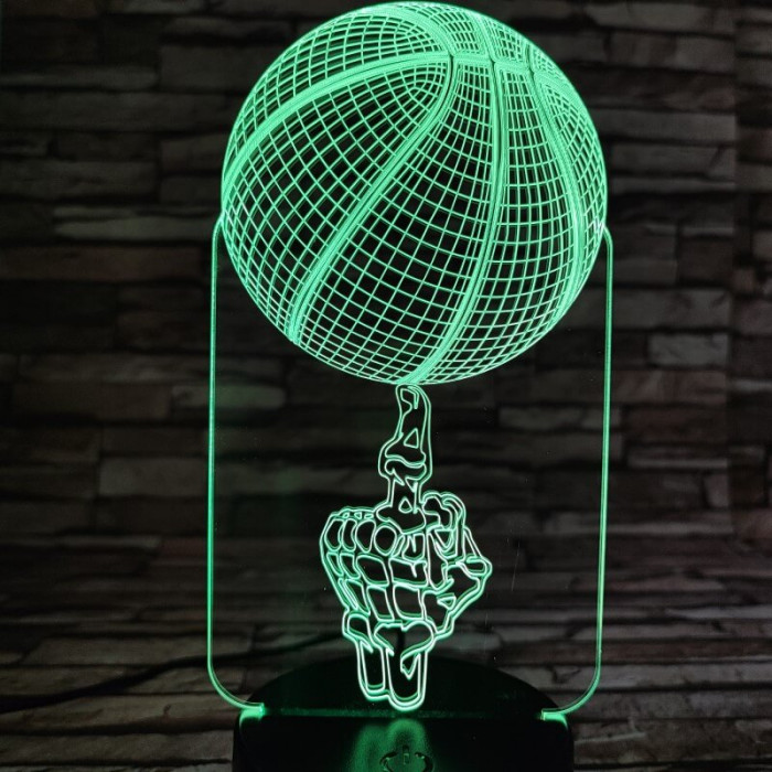 Kosárlabda pörgetés 7 színű  3D led lámpa