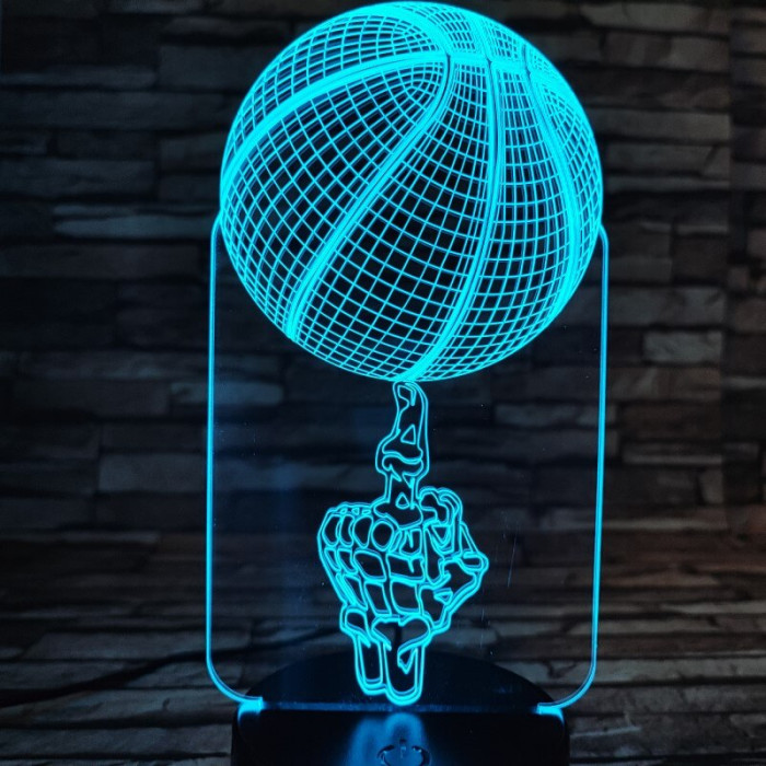 Kosárlabda pörgetés 7 színű  3D led lámpa