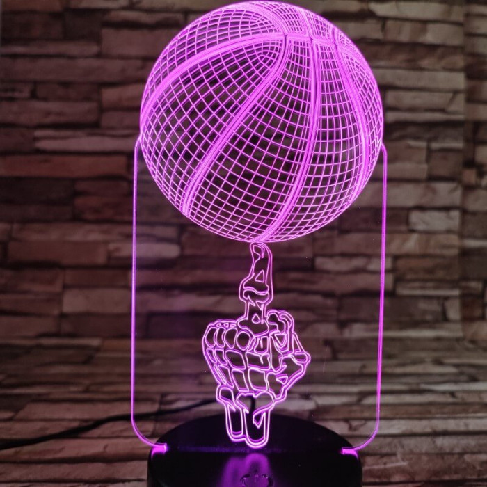 Kosárlabda pörgetés 7 színű  3D led lámpa