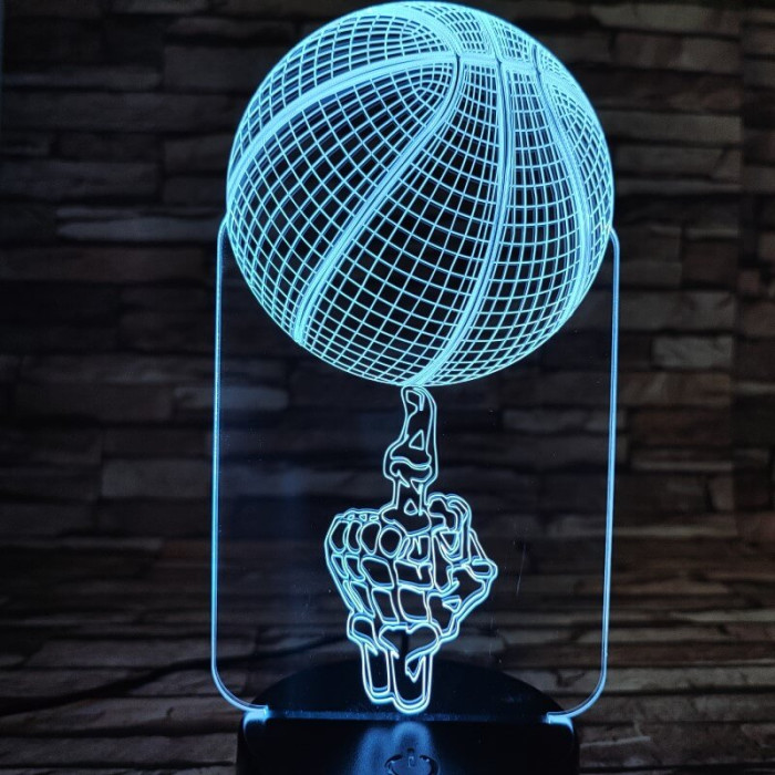 Kosárlabda pörgetés 7 színű  3D led lámpa