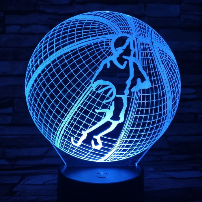 Kosárlabda 2 7 színű  3D led lámpa