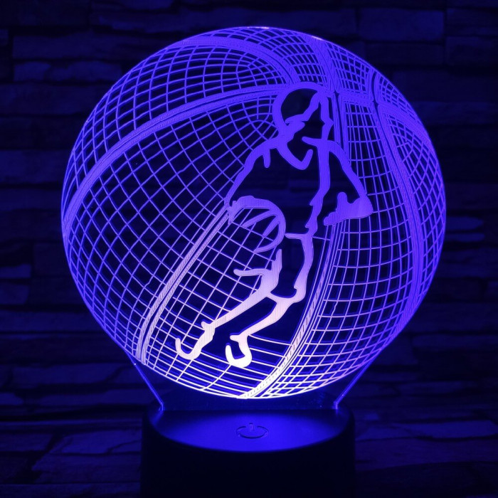 Kosárlabda 2 7 színű  3D led lámpa