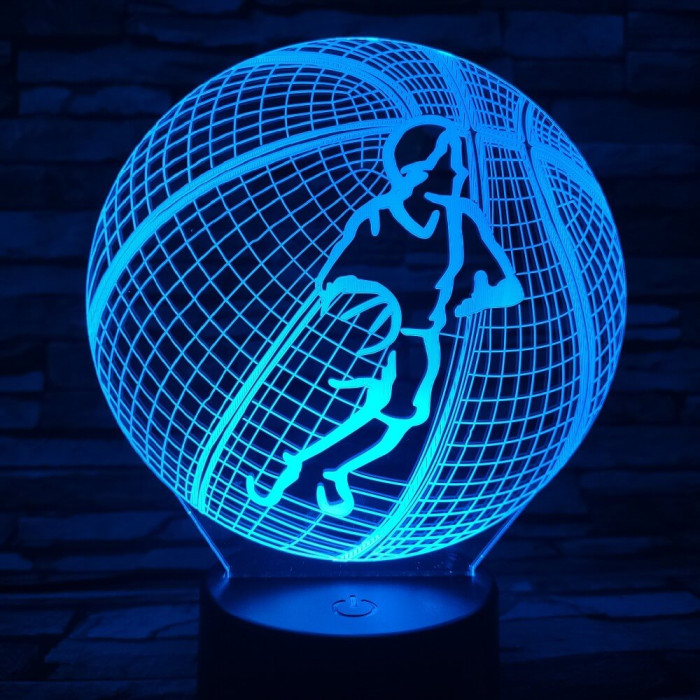 Kosárlabda 2 7 színű  3D led lámpa