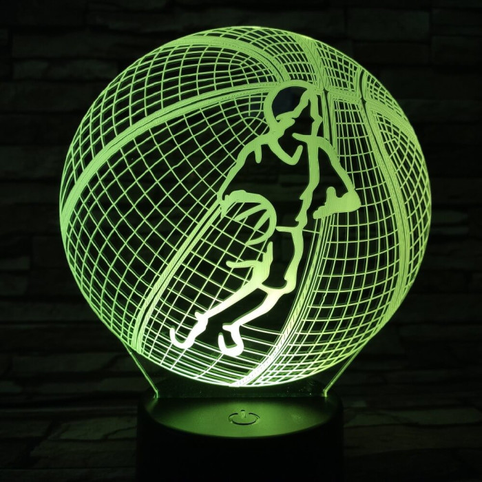 Kosárlabda 2 7 színű  3D led lámpa