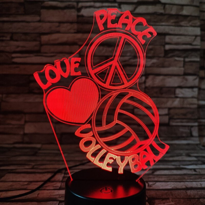Röplabda szív 3D led lámpa