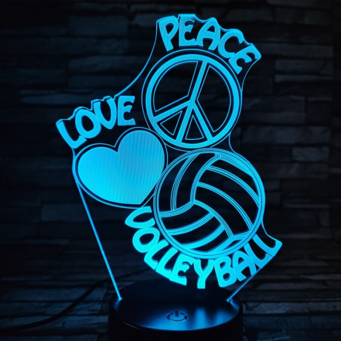 Röplabda szív 3D led lámpa