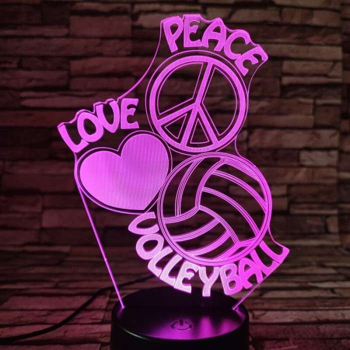 Röplabda szív 3D led lámpa