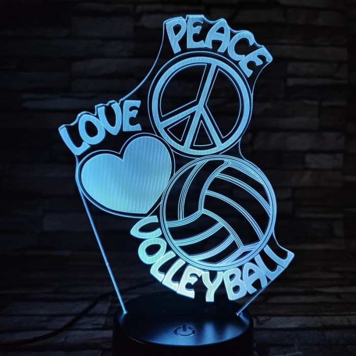 Röplabda szív 3D led lámpa