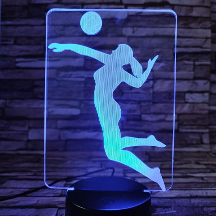 Röplabda játék nyitás 7 színű 3D led lámpa