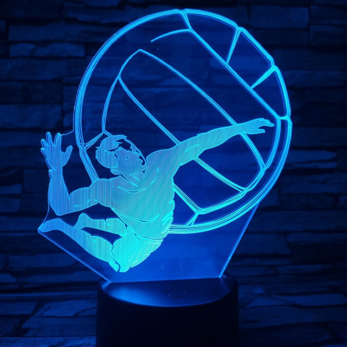 Röplabda szerva 3D led lámpa