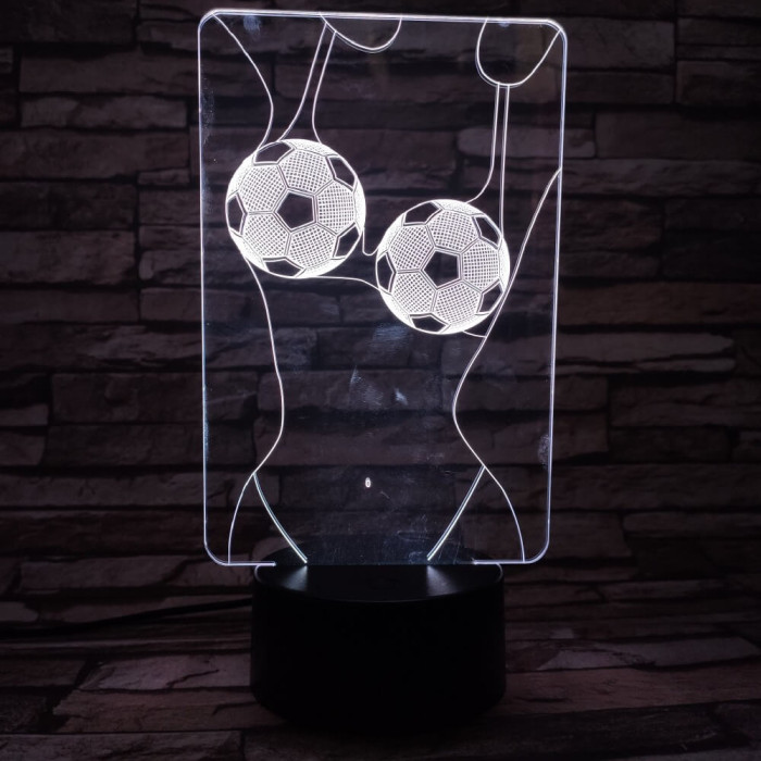 Két foci labda 3D led lámpa