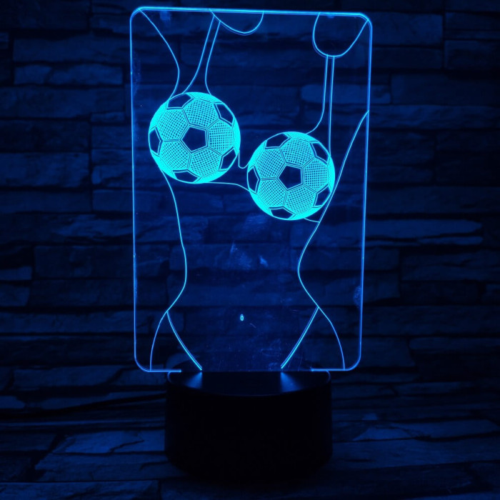 Két foci labda 3D led lámpa