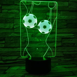 Két foci labda 3D led lámpa