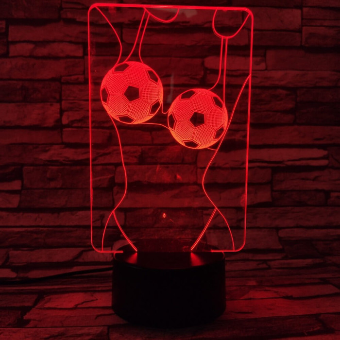 Két foci labda 3D led lámpa