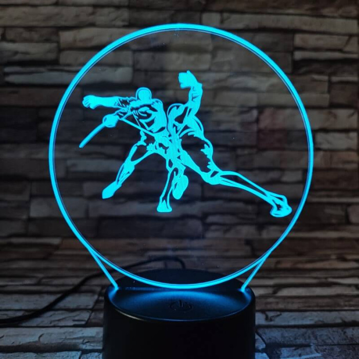 Kardozó-párbajtőr 7 színű  3D led lámpa