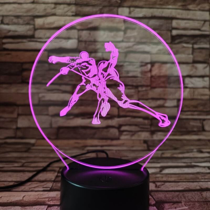 Kardozó-párbajtőr 7 színű  3D led lámpa