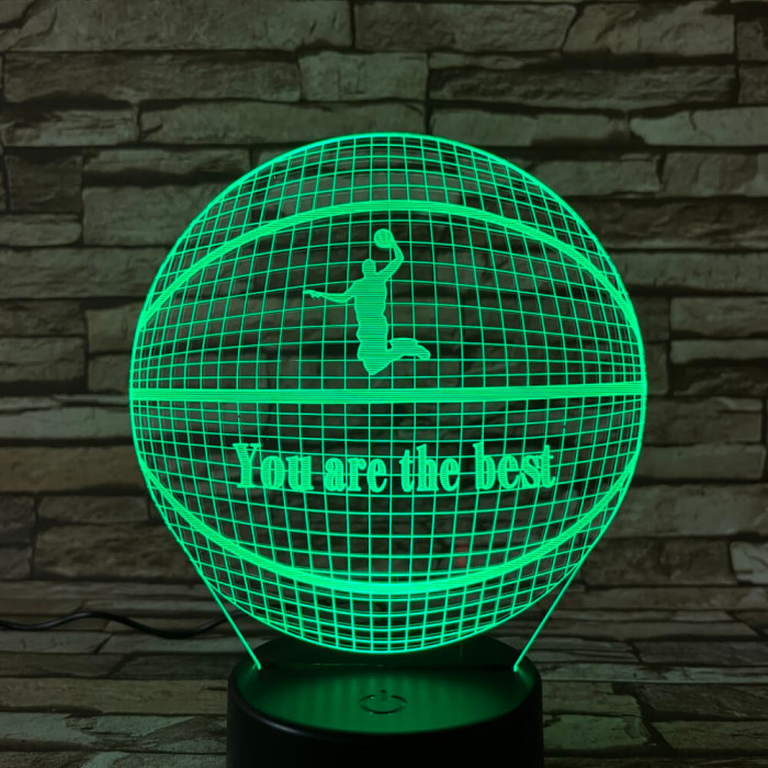 Kosárlabda 4 7 színű  3D led lámpa