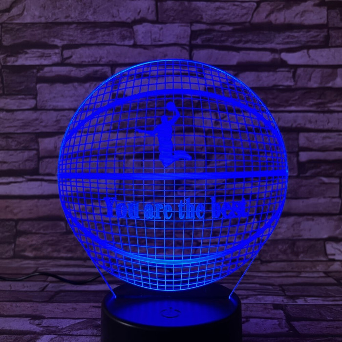 Kosárlabda 4 7 színű  3D led lámpa
