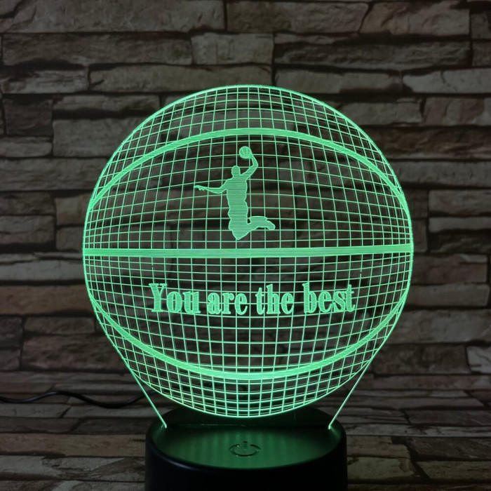 Kosárlabda 4 7 színű  3D led lámpa