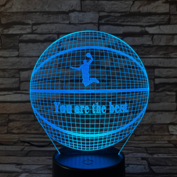 Kosárlabda 4 7 színű  3D led lámpa