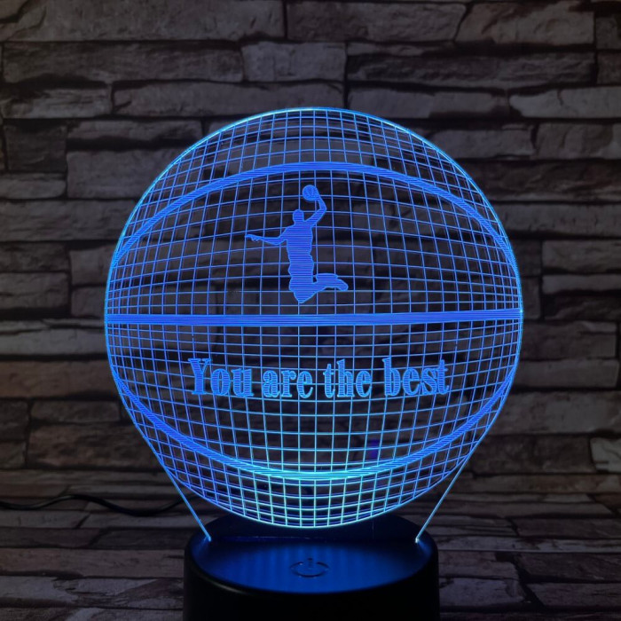 Kosárlabda 4 7 színű  3D led lámpa