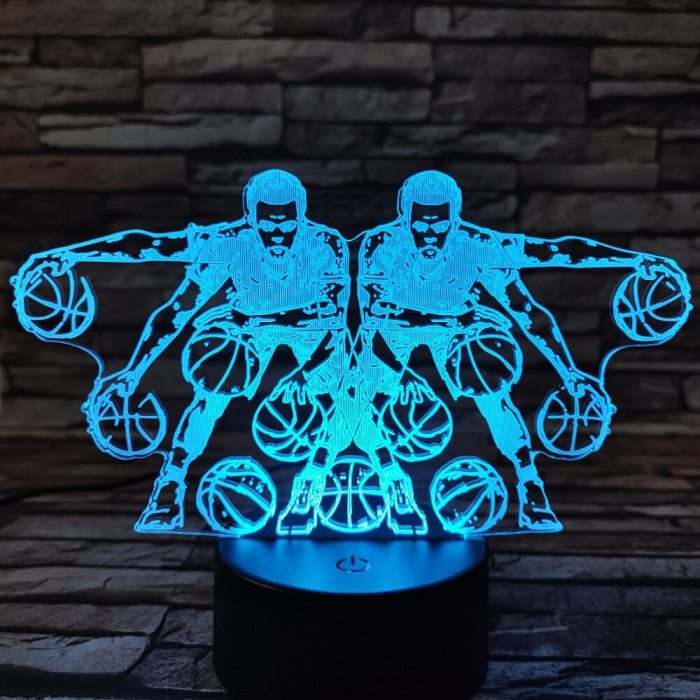 Kosárlabda vezetése  7 színű  3D led lámpa