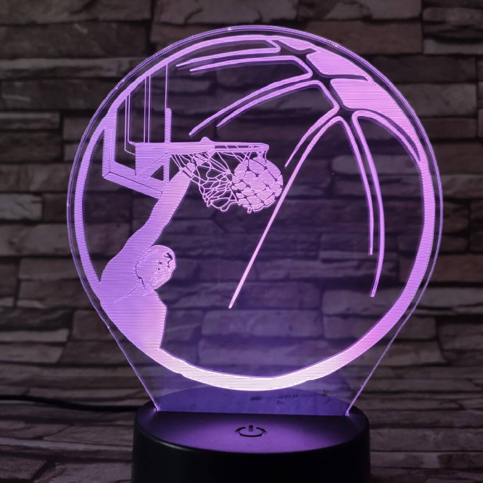 Kosárlabda 7 színű  3D led lámpa