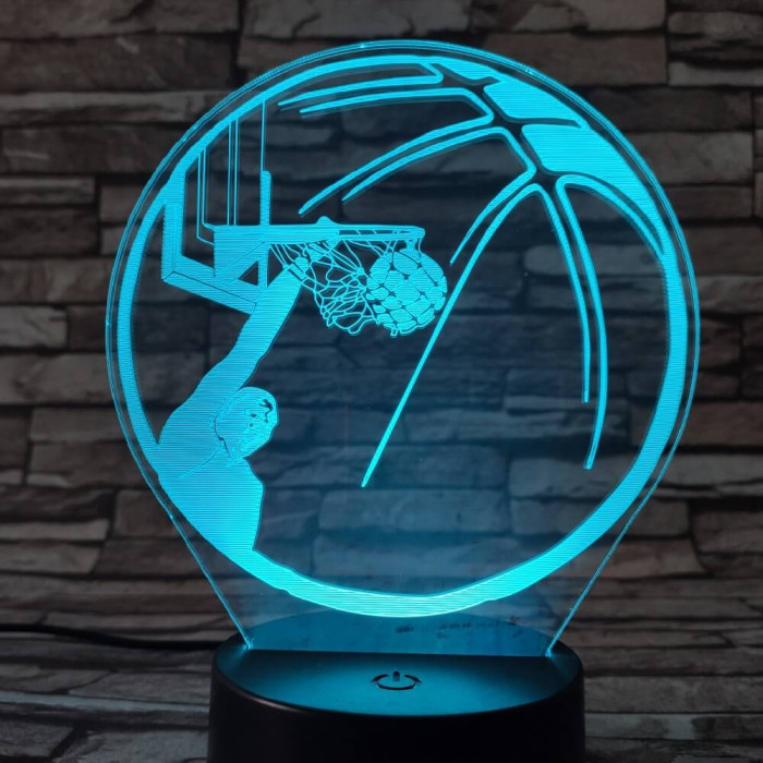 Kosárlabda 7 színű  3D led lámpa