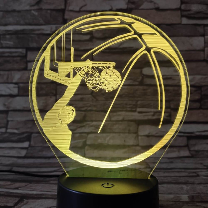 Kosárlabda 7 színű  3D led lámpa