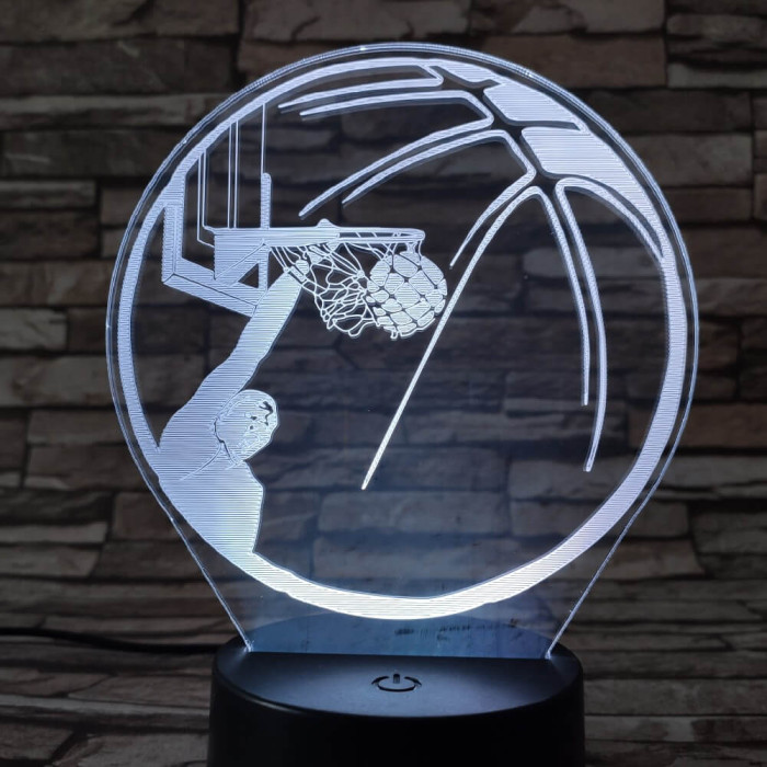 Kosárlabda 7 színű  3D led lámpa