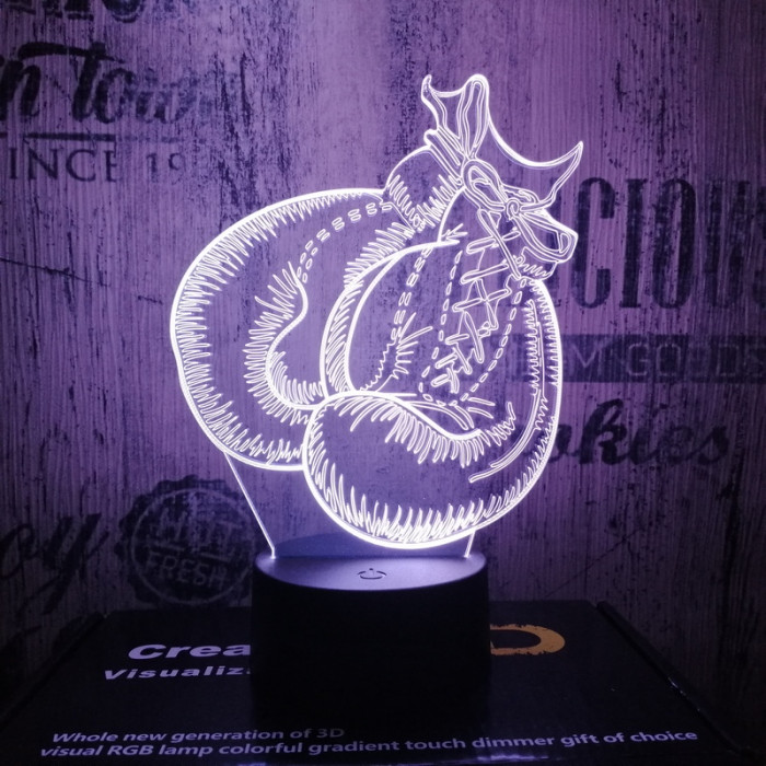 Bokszkesztyű 7 színű 3D led lámpa