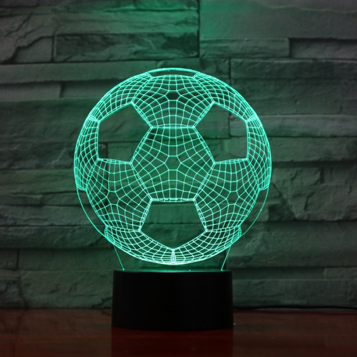 Focilabda 7 színű 3D led lámpa