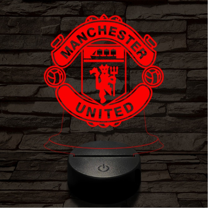 Manchester United 7 színű 3D led lámpa