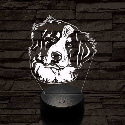 Bernáthegyi kutya fej 7 színű 3D led lámpa
