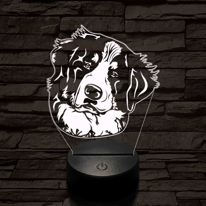 Bernáthegyi kutya fej 7 színű 3D led lámpa