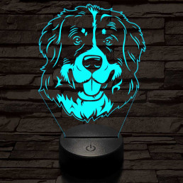 Bernáthegyi kutya boldog 7 színű 3D led lámpa