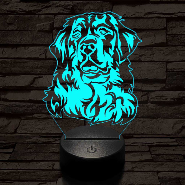 Bernáthegyi kutya 7 színű 3D led lámpa