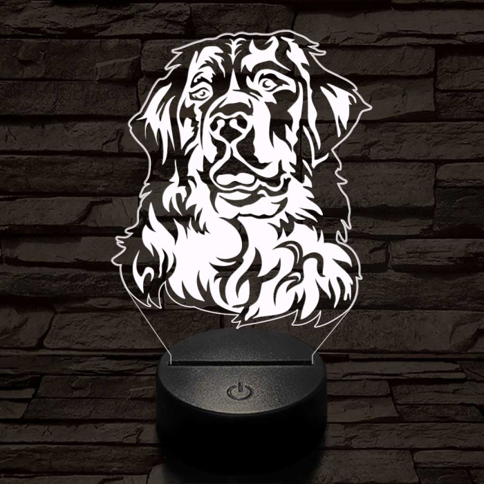 Bernáthegyi kutya 7 színű 3D led lámpa