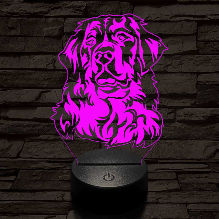 Bernáthegyi kutya 7 színű 3D led lámpa