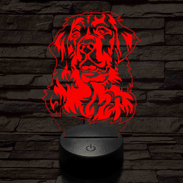 Bernáthegyi kutya 7 színű 3D led lámpa