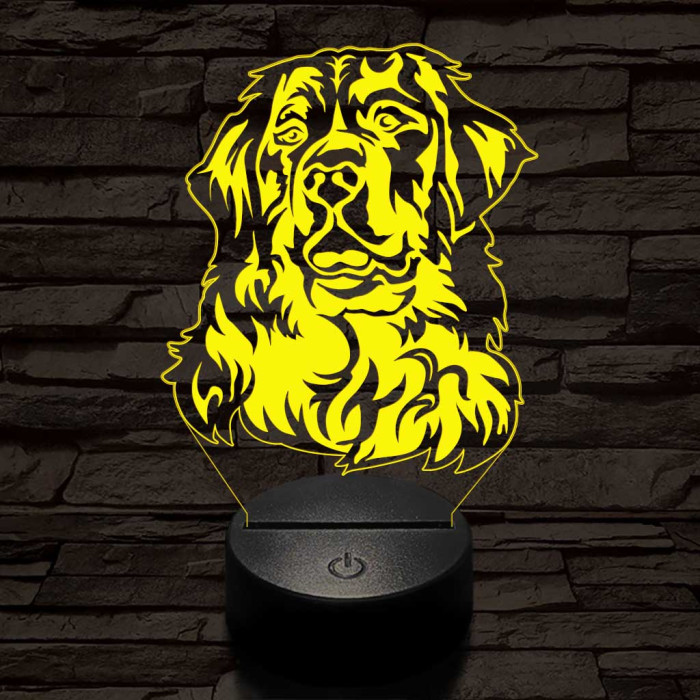 Bernáthegyi kutya 7 színű 3D led lámpa