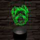 Affenpinscher-fej 7 színű 3D led lámpa